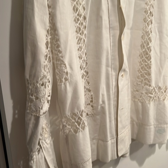 Bode Sheer Lace Tablecloth Shirt - Picture 3 of 5
